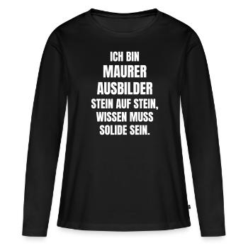 Mason, instructeur. Pierre par pierre - T-shirt manches longues Premium bio Femme - noir - Devant - Julia (174cm)