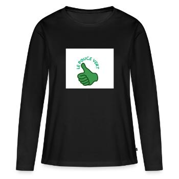 LE POUCE VERT 1 - T-shirt manches longues Premium bio Femme - noir - Devant - Julia (174cm)