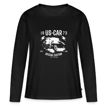 US Car 1973 - T-shirt manches longues Premium bio Femme - noir - Devant - Julia (174cm)