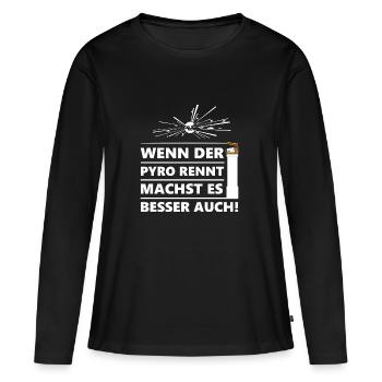Pyro-feu pour le réveillon - T-shirt manches longues Premium bio Femme - noir - Devant - Julia (174cm)