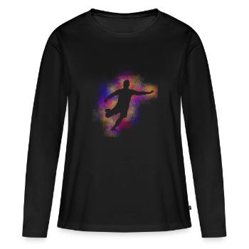 Fußball bunt - Frauen Premium Bio Langarmshirt - Schwarz - Vorne - Julia (174cm)