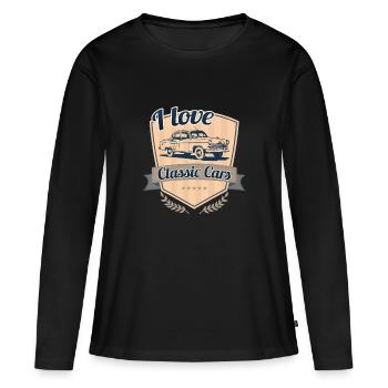 Classic cars - I love, classic cars, cars - Women's Premium Organic Long Sleeve Shirt - black - Front - Julia (174cm)