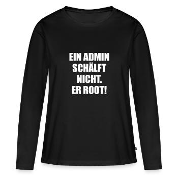 linux unix windows pc admin disant drôle - T-shirt manches longues Premium bio Femme - noir - Devant - Julia (174cm)