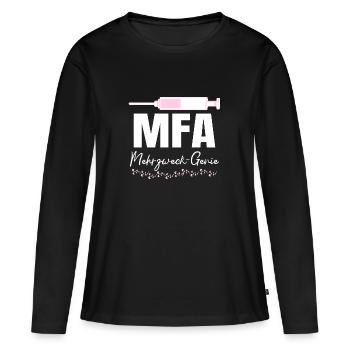 Assistant médical polyvalent Genius MFA - T-shirt manches longues Premium bio Femme - noir - Devant - Julia (174cm)