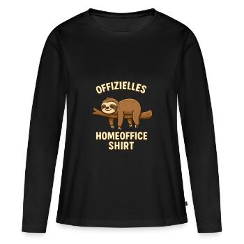 Sloth Home Office Office - T-shirt manches longues Premium bio Femme - noir - Devant - Julia (174cm)