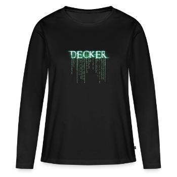 Pen and paper decker - Frauen Premium Bio Langarmshirt - Schwarz - Vorne - Julia (174cm)