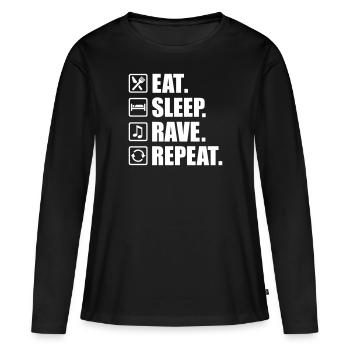 rave - Women's Premium Organic Long Sleeve Shirt - black - Front - Julia (174cm)