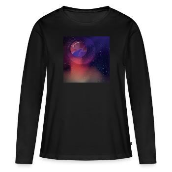 Venus - Frauen Premium Bio Langarmshirt - Schwarz - Vorne - Julia (174cm)