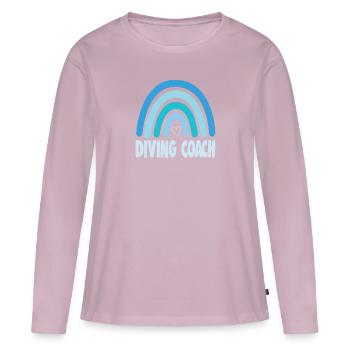 Entraîneur de plongée - T-shirt manches longues Premium bio Femme - rose poudré - Devant - Julia (174cm)