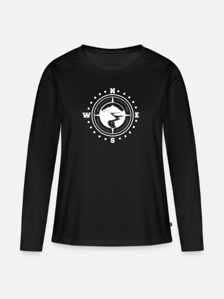 Boussole de camp - T-shirt manches longues Premium bio Femme - noir