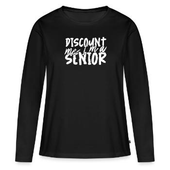 Rentner Rente Senior - Frauen Premium Bio Langarmshirt - Schwarz - Vorne - Julia (174cm)