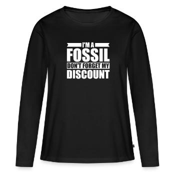 Pension de retraité drôle N’oubliez pas ma réduction - T-shirt manches longues Premium bio Femme - noir - Devant - Julia (174cm)