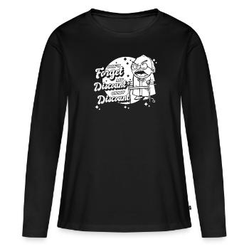 Pension de retraité N’oubliez pas ma réduction - T-shirt manches longues Premium bio Femme - noir - Devant - Julia (174cm)