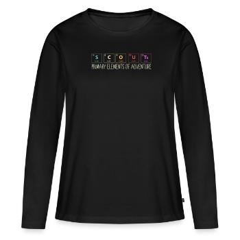 Éléments Pathfinder - T-shirt manches longues Premium bio Femme - noir - Devant - Julia (174cm)
