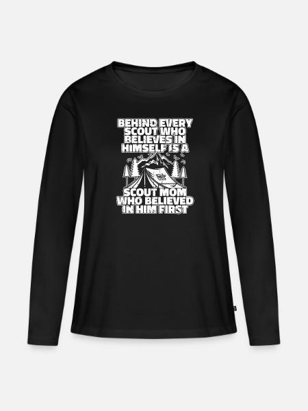 Pfadfinder - Frauen Premium Bio Langarmshirt - Schwarz
