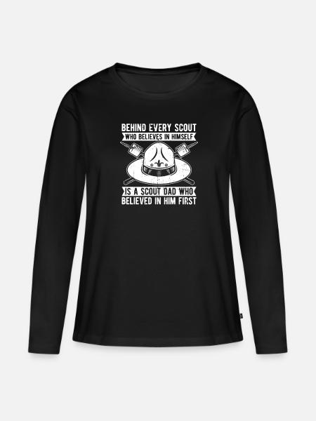 Pfadfinder - Frauen Premium Bio Langarmshirt - Schwarz