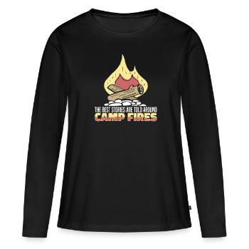 Pfadfinder Geschichte - Frauen Premium Bio Langarmshirt - Schwarz - Vorne - Julia (174cm)