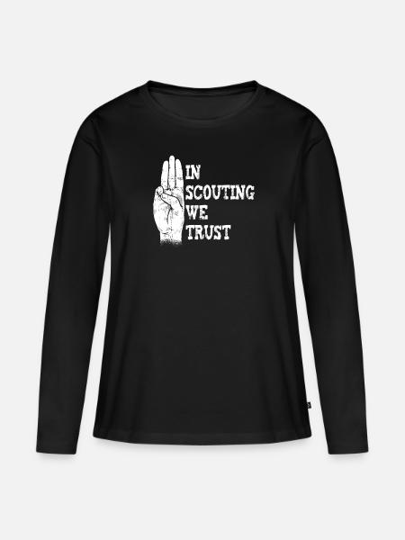 Pfadfinder - Frauen Premium Bio Langarmshirt - Schwarz