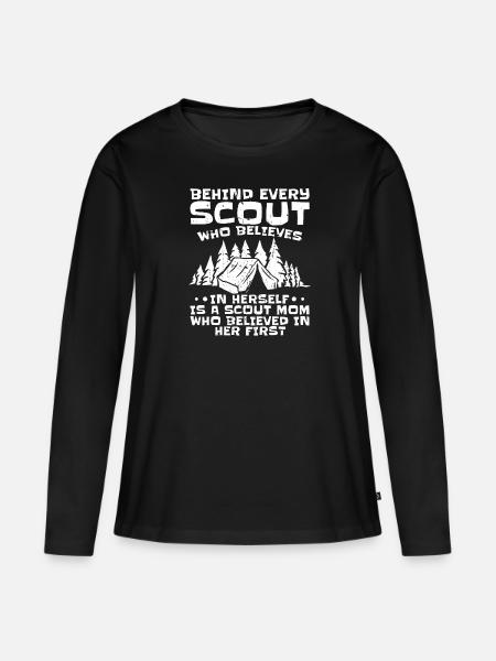 Pfadfinder - Frauen Premium Bio Langarmshirt - Schwarz