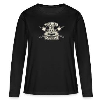 Cabane scoute - T-shirt manches longues Premium bio Femme - noir - Devant - Julia (174cm)