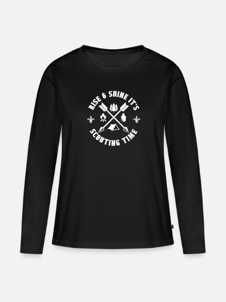 Pfadfinder - Frauen Premium Bio Langarmshirt - Schwarz
