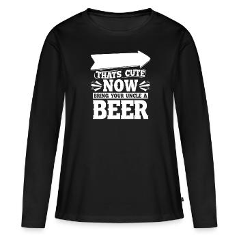 Bière Amateurs de bière - T-shirt manches longues Premium bio Femme - noir - Devant - Julia (174cm)