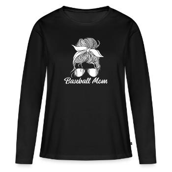 Baseball Baseball Maman - T-shirt manches longues Premium bio Femme - noir - Devant - Julia (174cm)