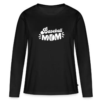 Baseball Baseball Maman - T-shirt manches longues Premium bio Femme - noir - Devant - Julia (174cm)