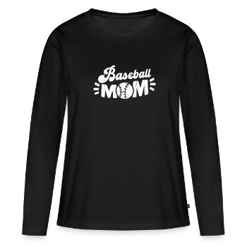 Baseball Baseball Maman - T-shirt manches longues Premium bio Femme - noir - Devant - Julia (174cm)