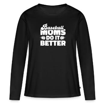 Baseball Baseball Maman - T-shirt manches longues Premium bio Femme - noir - Devant - Julia (174cm)