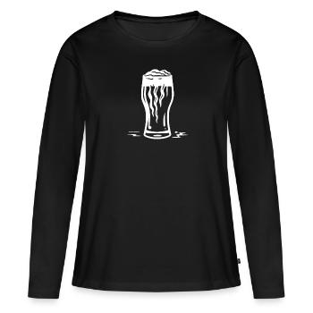 Bière Amateurs de bière - T-shirt manches longues Premium bio Femme - noir - Devant - Julia (174cm)