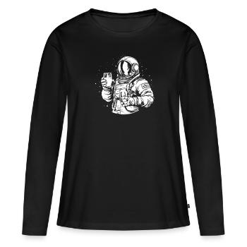 Bière Amateurs de bière - T-shirt manches longues Premium bio Femme - noir - Devant - Julia (174cm)