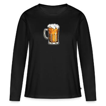 Bière Amateur de bière Cool - T-shirt manches longues Premium bio Femme - noir - Devant - Julia (174cm)