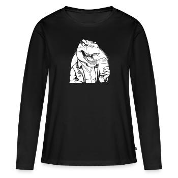 Bière Amateurs de bière - T-shirt manches longues Premium bio Femme - noir - Devant - Julia (174cm)