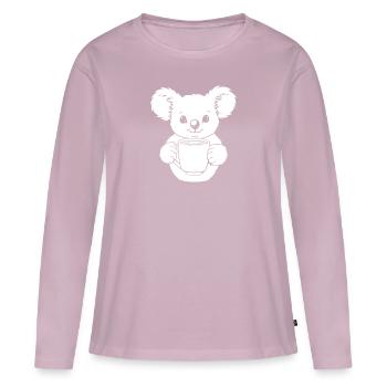 Koalabär Kaffee - Frauen Premium Bio Langarmshirt - Altrosa - Vorne - Julia (174cm)