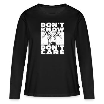Greyhound Greyhound Drôle Ne Pas Savoir Ne Pas S’En Souci - T-shirt manches longues Premium bio Femme - noir - Devant - Julia (174cm)