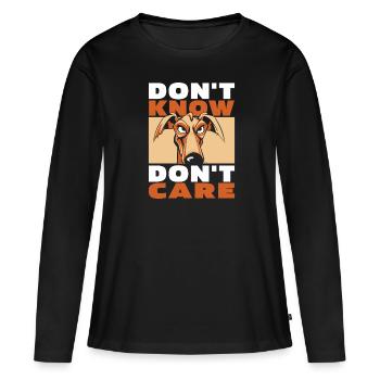 Greyhound Greyhound Drôle Ne Pas Savoir Ne Pas S’En Souci - T-shirt manches longues Premium bio Femme - noir - Devant - Julia (174cm)