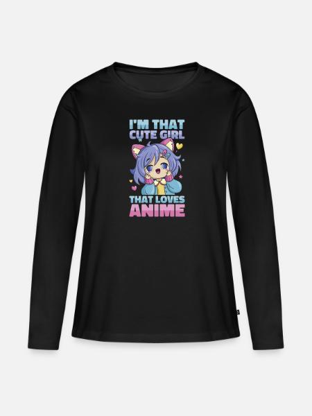 Anime Manga Anime Ragazza - Maglia a maniche lunghe ecologica premium da donna - nero
