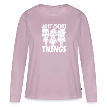 Anime Manga Chibi - T-shirt manches longues Premium bio Femme - rose poudré - Devant - Julia (174cm)