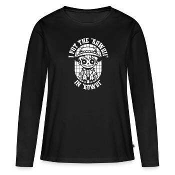 Anime Manga Unheimlich Nett - Frauen Premium Bio Langarmshirt - Schwarz - Vorne - Julia (174cm)