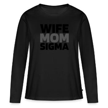 Schwesternschaft Soroitas Sigma Mama - Frauen Premium Bio Langarmshirt - Schwarz - Vorne - Julia (174cm)
