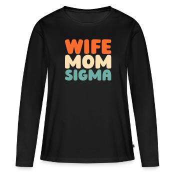 Schwesternschaft Soroitas Sigma Mama - Frauen Premium Bio Langarmshirt - Schwarz - Vorne - Julia (174cm)