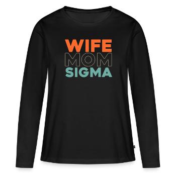 Schwesternschaft Soroitas Sigma Mama - Frauen Premium Bio Langarmshirt - Schwarz - Vorne - Julia (174cm)
