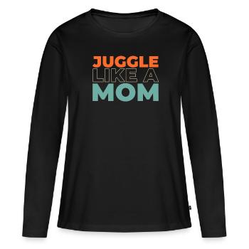 Maman Maman - T-shirt manches longues Premium bio Femme - noir - Devant - Julia (174cm)