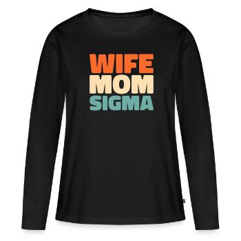 Schwesternschaft Soroitas Sigma Mama - Frauen Premium Bio Langarmshirt - Schwarz - Vorne - Julia (174cm)