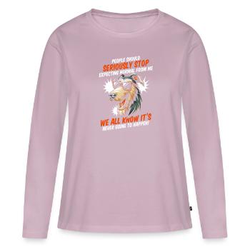 Irischer Wolfshund - Frauen Premium Bio Langarmshirt - Altrosa - Vorne - Julia (174cm)