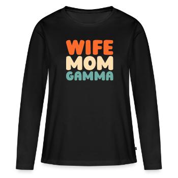Sororité Soroitas Gamma Mama - T-shirt manches longues Premium bio Femme - noir - Devant - Julia (174cm)