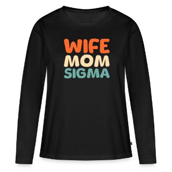 Schwesternschaft Soroitas Sigma Mama - Frauen Premium Bio Langarmshirt - Schwarz - Vorne - Julia (174cm)