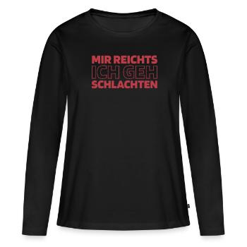 Fleischer Metzger Schlachter - Frauen Premium Bio Langarmshirt - Schwarz - Vorne - Julia (174cm)
