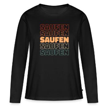 Bière Amateurs de bière Alcool - T-shirt manches longues Premium bio Femme - noir - Devant - Julia (174cm)